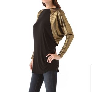 Riller & Fount Black Tunic Metallic Sleeves